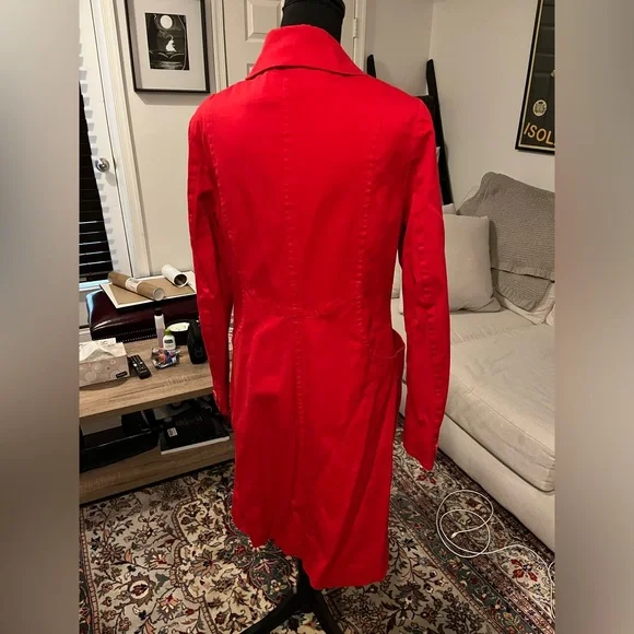 H&M Red 3/4 length Jacket Size 12 - Picture 2 of 6